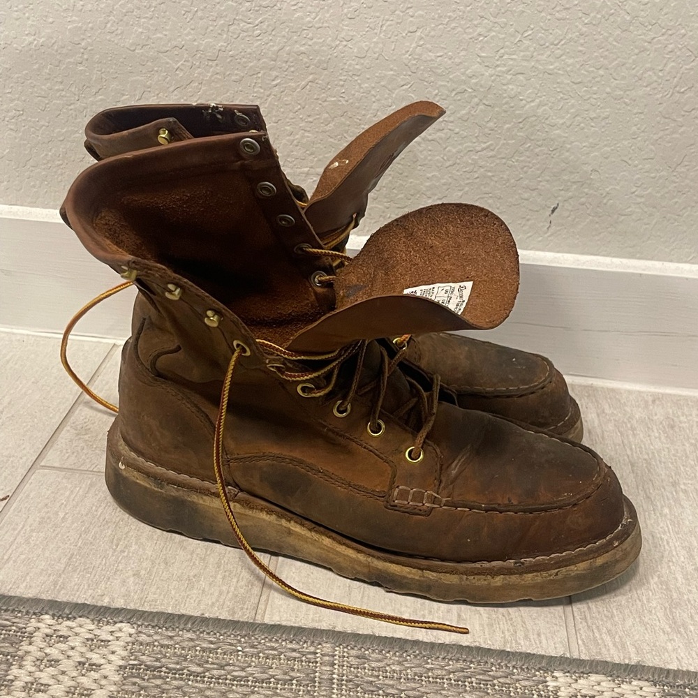 Danner Bull Run Moc Steel Toe Boots Mens 8 Brown Leather 8’’ USA Made Workwear